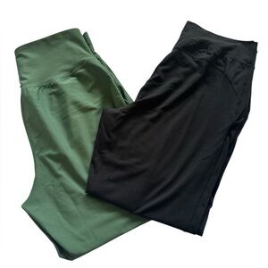 Two Paris of Athletic Jogger Pants Green & Black Adidas – Old Navy Size M / L